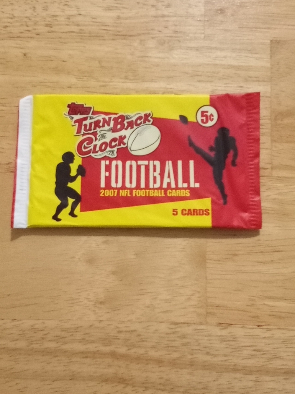 Topps Football Card Pack - Yellow & Red Retro Design